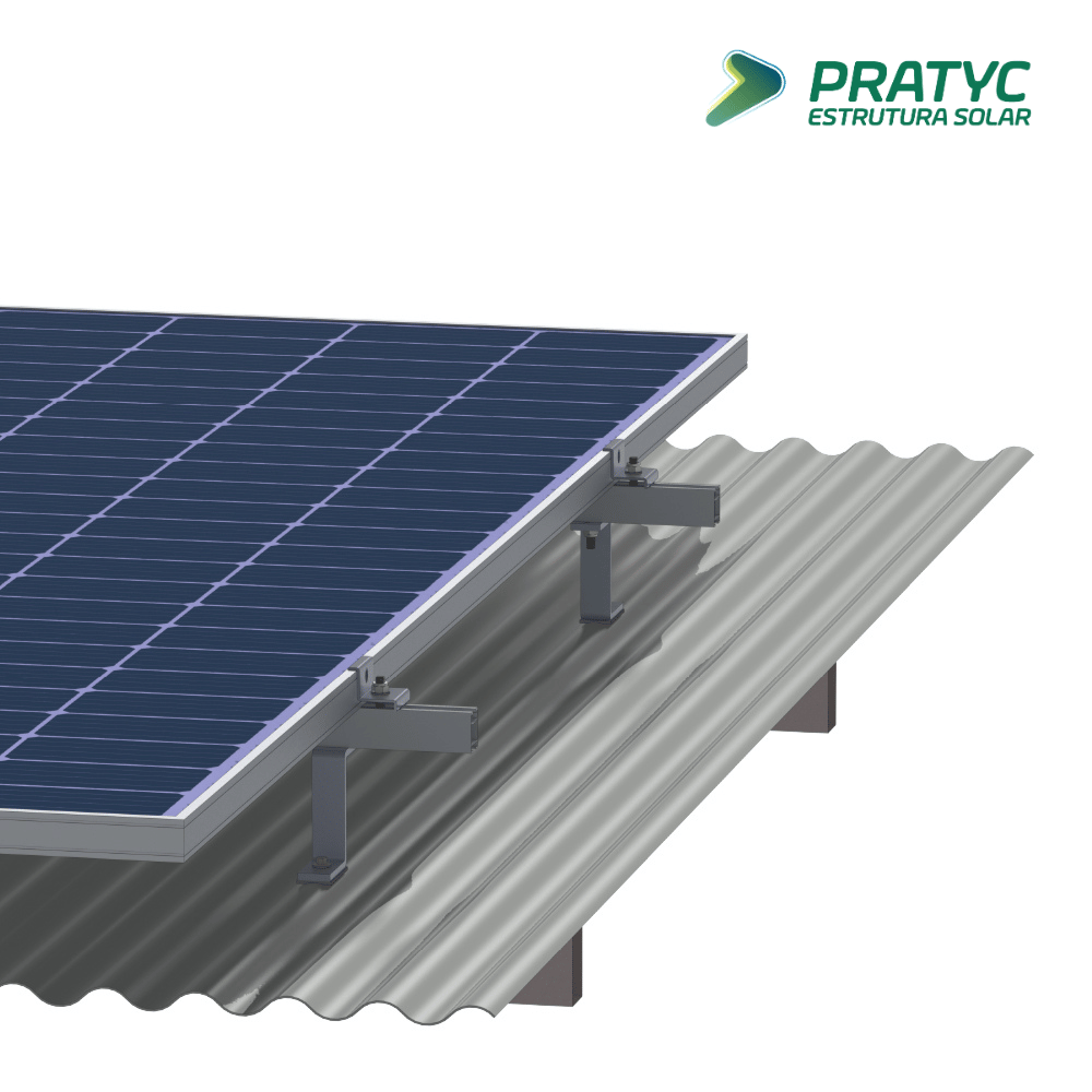 ESTRUTURA TELHA ONDULADA METALICA Z PARA 4 PLACAS PRATYC