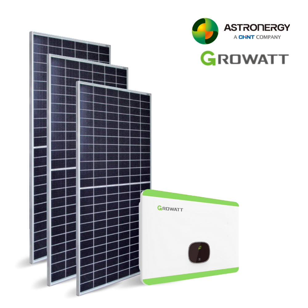 GERADOR DE ENERGIA SOLAR 3.27 kWp ASTRONERGY/INVERSOR GROWATT/SEM ESTRUTURA 220v