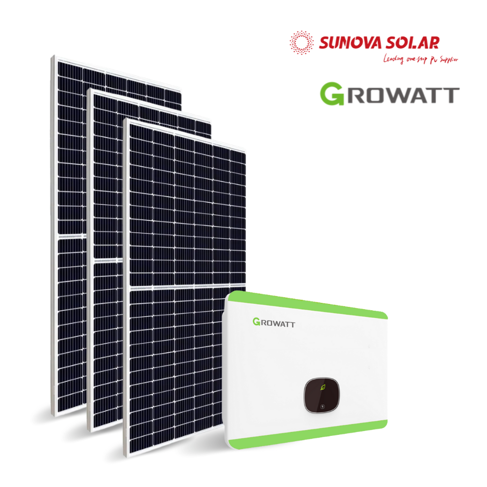 GERADOR DE ENERGIA SOLAR 4.44 kWp SUNOVA/INVERSOR GROWATT/ESTRUTURA TELHA FIBROMADEIRA 220v