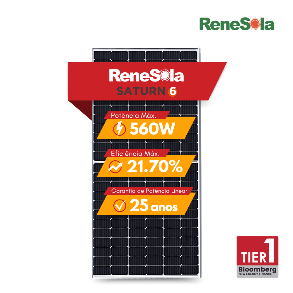 PAINEL SOLAR RENESOLA 560W P-TYPE 30MM (PREVISÃO DE ENTREGA PARA 24/05)