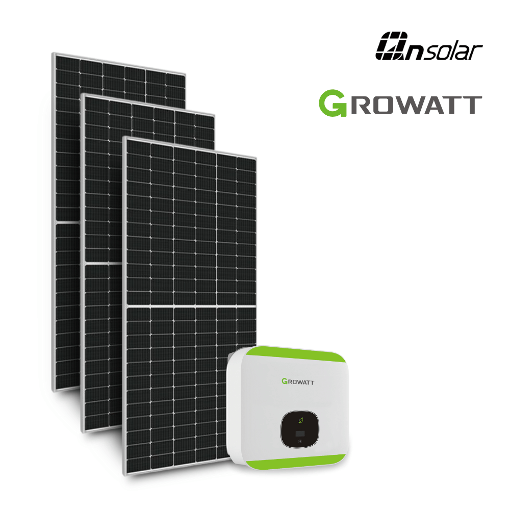 GERADOR DE ENERGIA SOLAR 21.09 kWp QN SOLAR/INVERSOR GROWATT/PERFIL MINI TRILHO 220v