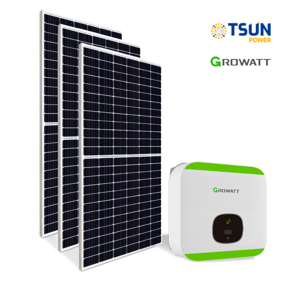 GERADOR DE ENERGIA SOLAR 0.57 kWp TSUN/INVERSOR GROWATT/ESTRUTURA TELHA COLONIAL 220v